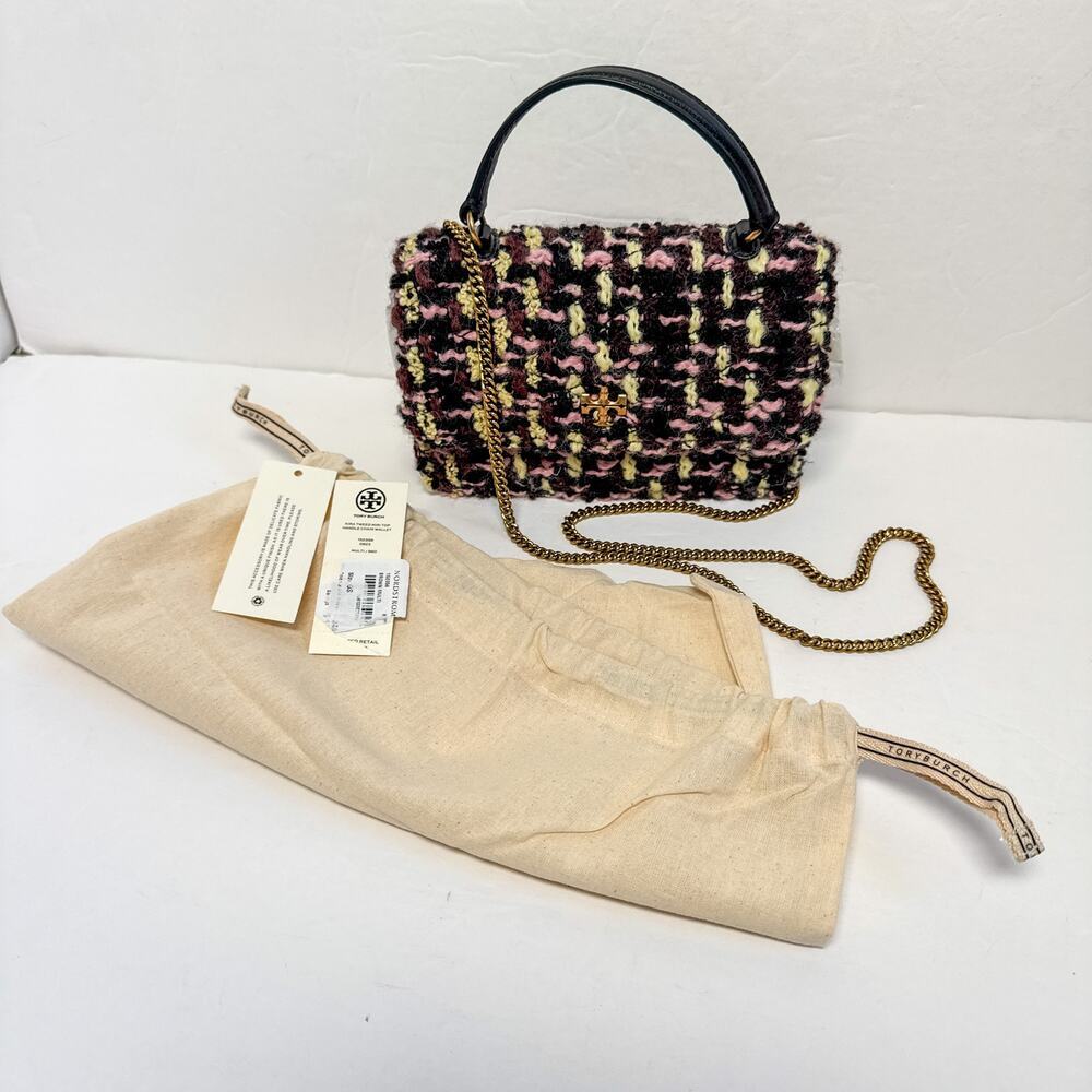 Tory Burch New Mini Kira Tweed Top Handle Chain Wallet Crossbody - Picture 3 of 16
